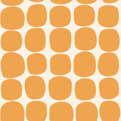 ESTAhome behang grafisch motief oranje en wit - 50 x 900 cm - 131980