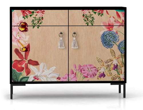 Dressoir MDF 2 deuren en 2 lades met print EXOTIC ORCHIDEA