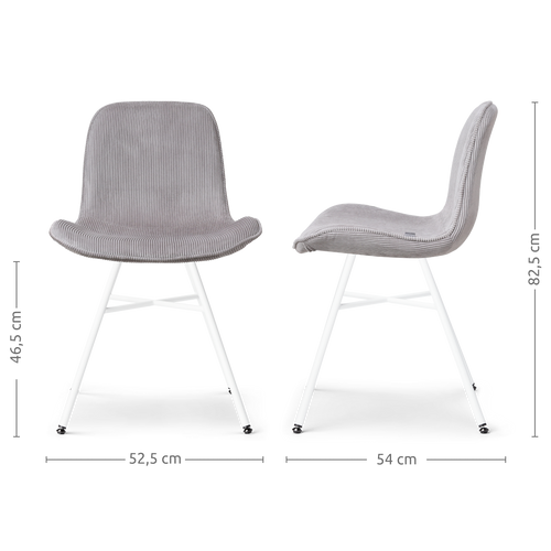 Nolon Noa-Fé Eetkamerstoelen Set van 2 - Rib Warm Grijs - Zwarte Poten - vtwonen shop