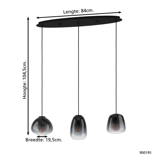 EGLO hanglamp Aguilares - e27 - 84 cm - zwart