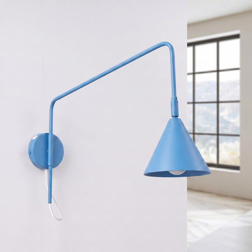 Sollux Lighting Wandlamp NOX 1 lichtblauw met schakelaar - 14x61x30cm