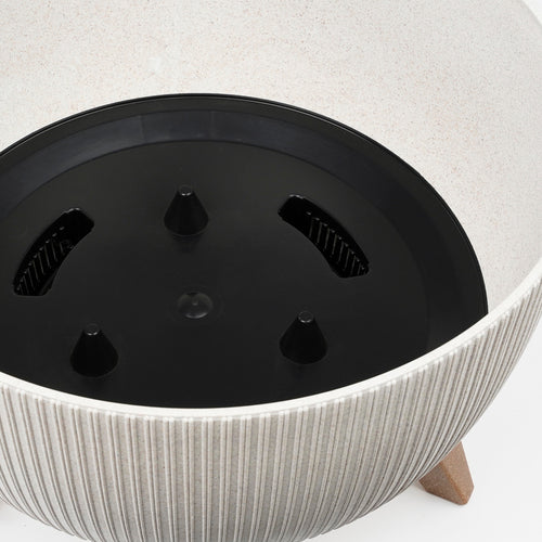 Mica Decorations Doppio Bloempot op Poten - H21 x Ø40 cm - Polypropyleen - FSC Mix - Off White