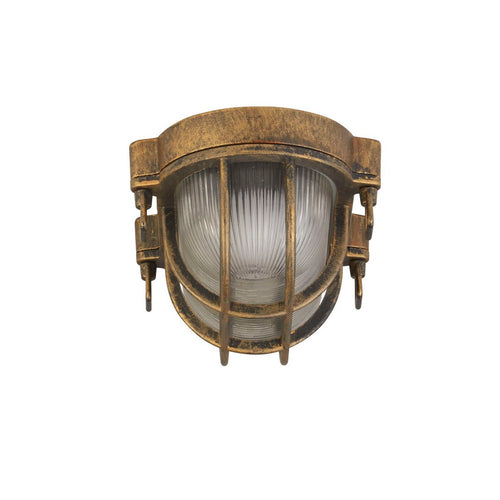 Bulkhead Buitenlamp, zwart goud aluminium, IP44