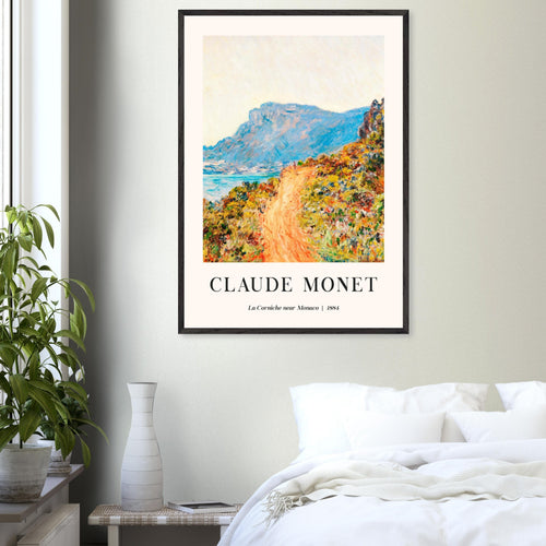 Artfulprints Poster Claude Monet - La Corniche near Monaco   - A4 21x29.7 cm - Meerkleurig
