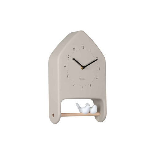 Karlsson wandklok Love Birds - grijs - 7.1x20x32cm