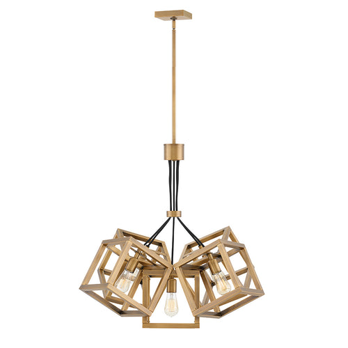 Ensemble Hinkley Fredrick Ramond 5-lichts hanglamp geborsteld brons