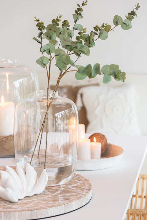 J-Line vaas Cleo - glas - transparant - small - Ø 25 cm