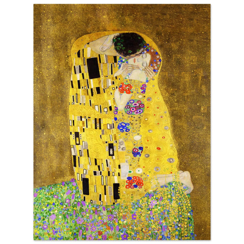 Artfulprints Poster Gustav Klimt - The kiss   - 30x40 cm - Geel