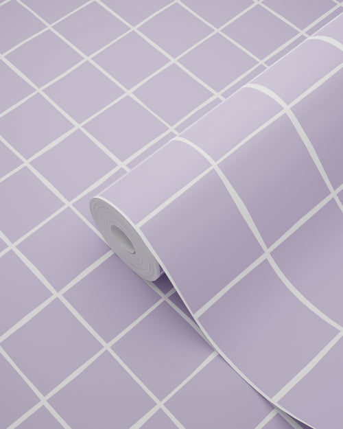 ESTAhome behang geblokt motief lila paars - 50 x 900 cm - 131271 - vtwonen shop