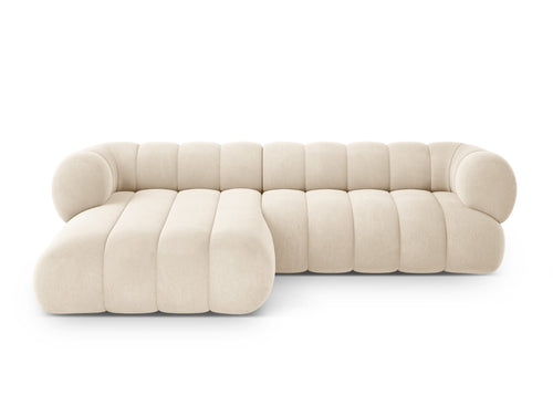 Cosmopolitan Design linker hoekbank Koge 5-zits, flueel lichtbeige - 165x270x70cm