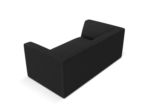Micadoni - Bank "Ruby" 2 zitplaatsen, structurele stof, zwart - 93x174x69cm