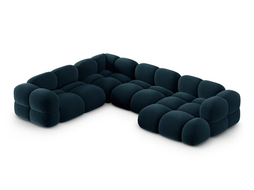 Cosmopolitan Design Panoramische hoekbank links Loretto 5-zits, flueel diepe olie - 250x345x68cm