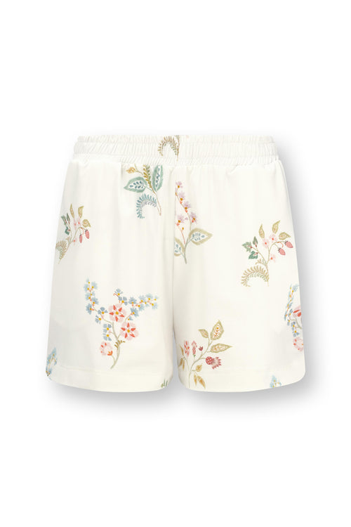 Pip Studio - Bo Korte pyjamabroek - Dames - Blossom Chique - Wit - XS
