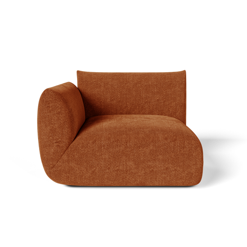 Sia Home - Hoekmodule links van chenillefluweel NOOMA - chenillefluweel terracotta 108cm
