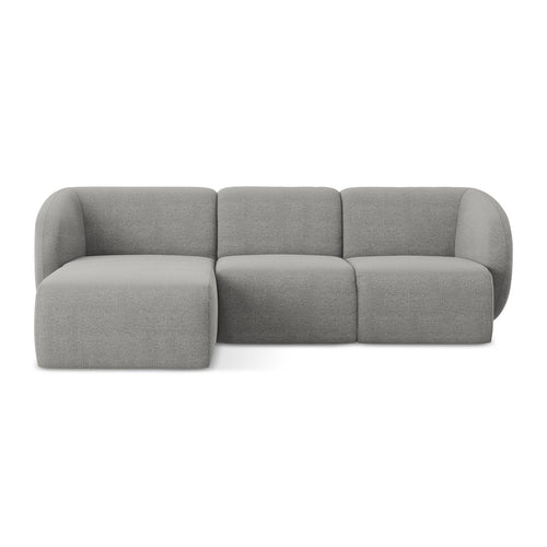 LaMiaSofa hoekbank links Cervo - bouclé - lichtgrijs - 248x166x104