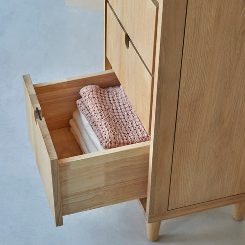 Tikamoon Massief eikenhouten kolomkast - Naturel