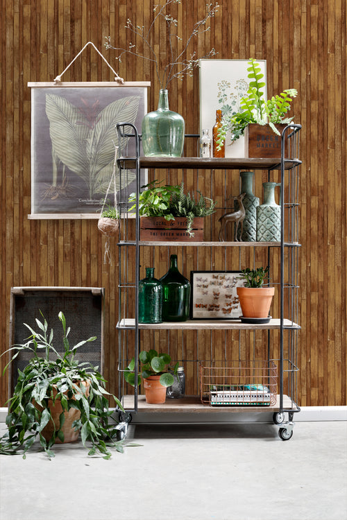 ESTAhome behang sloophout oranje bruin - 53 cm x 10.05 m - 138811