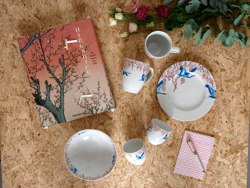 Catchii Espresso cup with saucer Cherry Blossom & Lucky Cranes - vtwonen shop