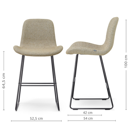 Nolon Nino-Fé barkruk taupe melange - zwart onderstel - 65 cm - vtwonen shop