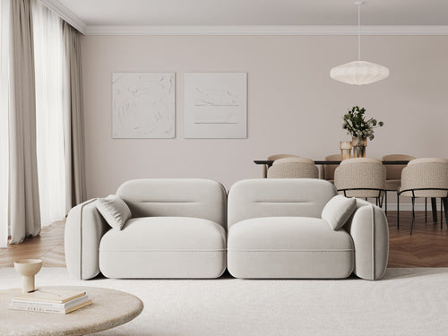 Cosmopolitan Design Modulaire bank Sydney 3-zits, flueel, lichtbeige - 90x230x70cm
