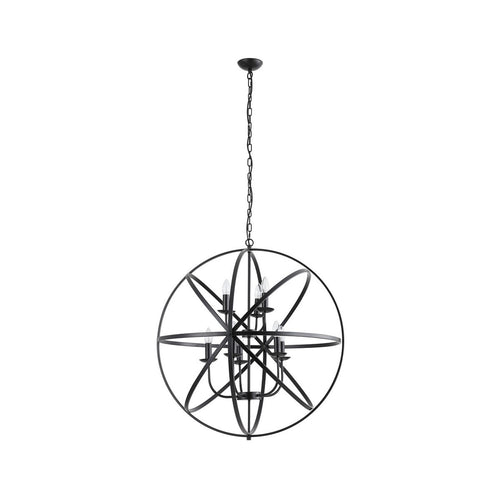Searchlight Orbit 8-lichts bolvormige plafondlamp, matzwart metaal