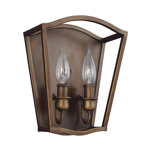 Elstead Yarmouth - 2 lichte wandlamp, geverfd verouderd messing