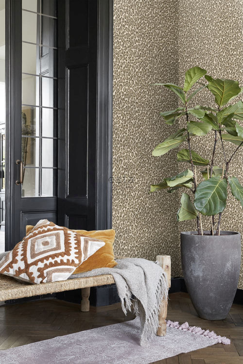 ESTAhome behang panterprint bruin - 53 cm x 10.05 m - 139152