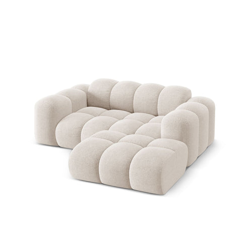 Cosmopolitan Design - Rechter hoekbank Treno 2-zits, chenille lichtbeige - 164x180x70cm