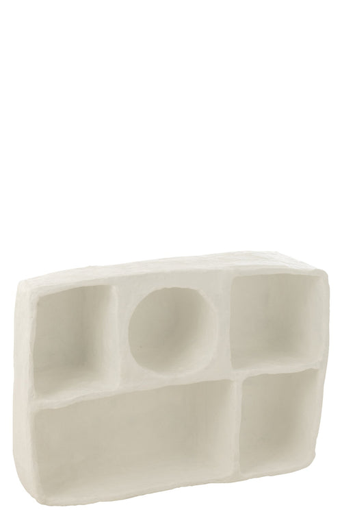 J-Line wandrek Flint - papier maché - wit - large
