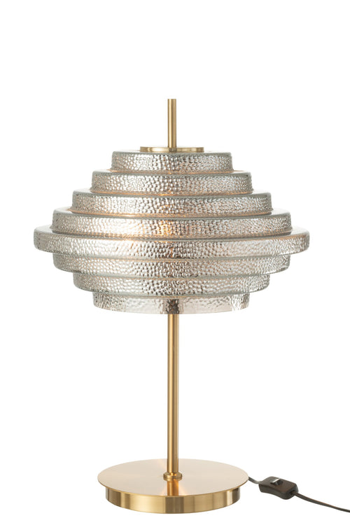 J-Line tafellamp - goud - metaal/glas -  goud - LED lichtjes