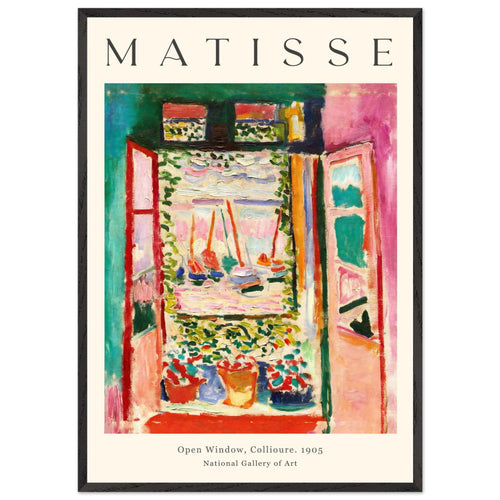 Artfulprints Poster met Lijst Matisse - Open window collioure 1905   - 70x100 cm - Meerkleurig