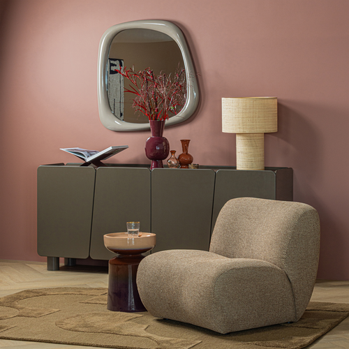 WOOOD decoratieve bijzettafel Ø 35 CM Tumo - Keramiek - Paars/Bruin - 44x35x35