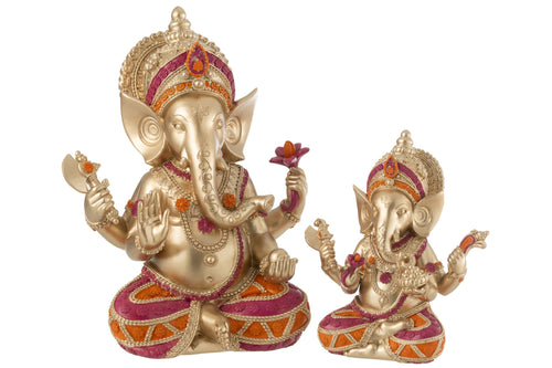 J-Line decoratie Ganesha Zittend - polyresin - mix - large
