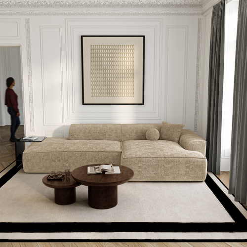 Premium Interiors - Rechthoekige hoekbank HANA - fluweel weefsel mol 260cm
