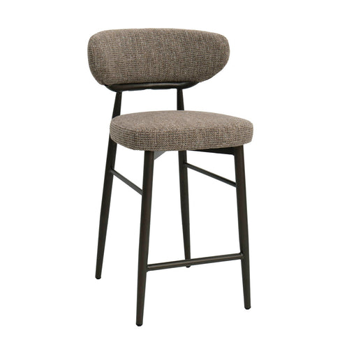 DÉJA Living Barstoel Milan - Taupe/Brons - Zithoogte 65cm - Set van 2