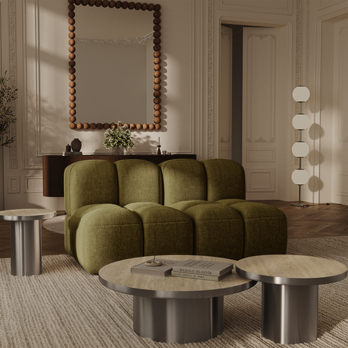 Premium Interiors - Modulaire bank MOSS - fluweel met structuur  156cm
