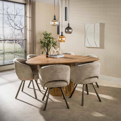 Giga Living Eetkamerstoel Salon - Zand/Bruin Cargo - Set van 2