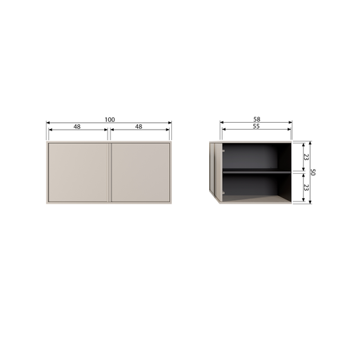 vtwonen kast double Daily - Grenen - Dakargrau - 50x100x58 - vtwonen shop