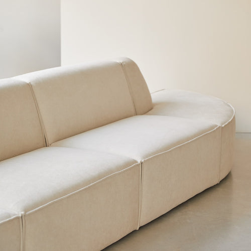 Tikamoon Modulaire 2/3-zitsbank in beige stof - Beige
