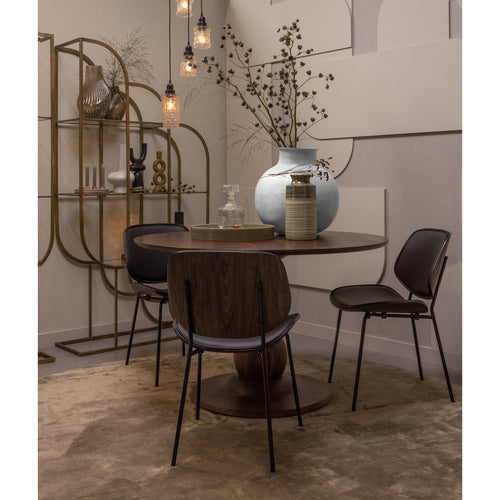 vtwonen eetkamerstoelen Classic - Hout - Zwart/Walnoot - Set van 6 - vtwonen shop