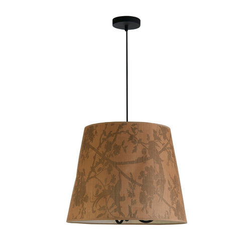 Searchlight Isla 3-lichts koepelvormige plafondlamp, lampenkap van gerecycled papier en zwart metaal