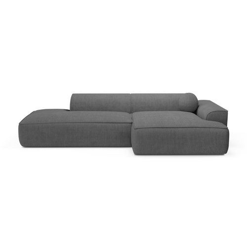 Sia Home - Hoekbank rechts ANIA - Corduroy - Antraciet grijs - 260cm - vtwonen shop