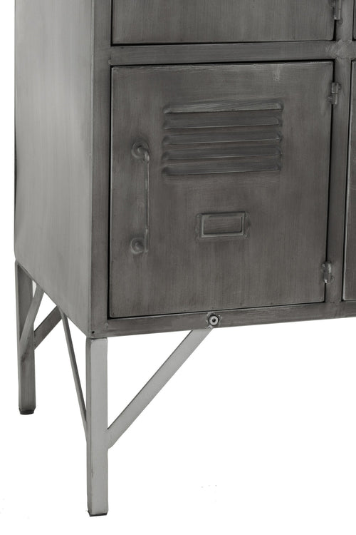 J-Line kast - 9 deuren - metaal - zilver