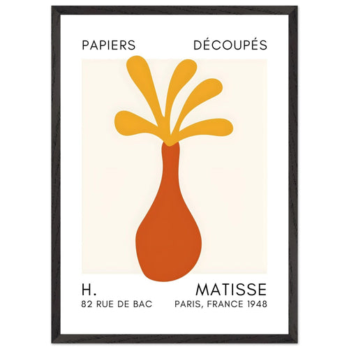 Artfulprints Poster met Lijst Matisse - Ocean flower yellow   - 50x70 cm - Geel