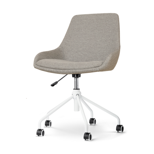 Nolon Nout-Isa Bureaustoel Warm Grijs - Stof - Wit Onderstel - vtwonen shop
