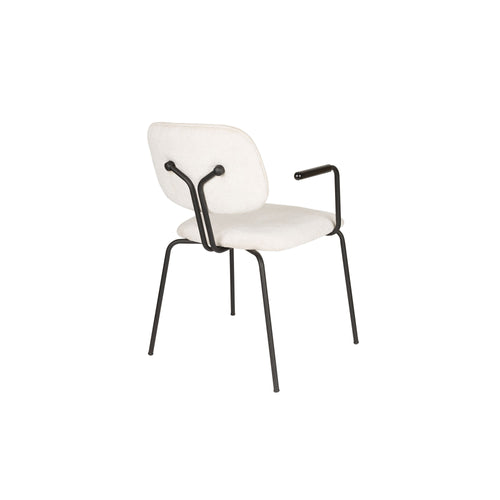 Housecraft Living Bouton Eetkamerstoelen met armleuning Off White - Set van 2 - vtwonen shop