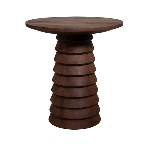 DÉJA Living Bijzettafel Marin - Rond Donkerbruin Hout - 46x46x50cm