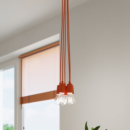Sollux Lighting Hanglamp DIEGO 3 oranje - 15x15x90cm