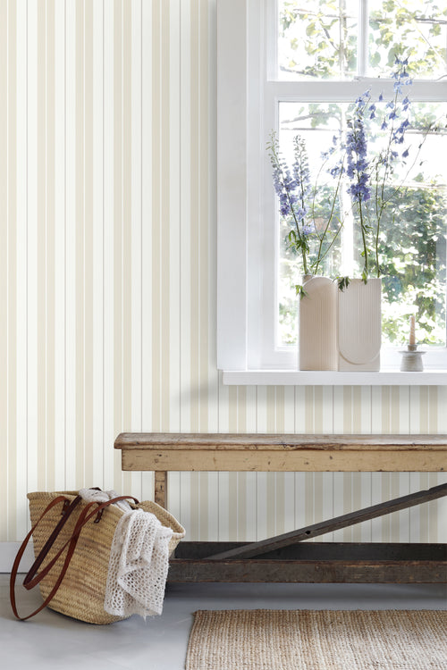 Sanders & Sanders behang strepen geel en beige - 53 cm x 10.05 m - 640693