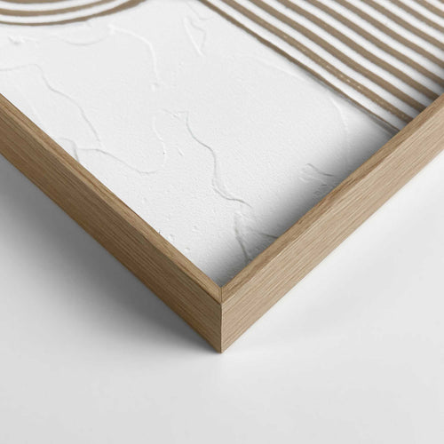 Reinders Taupe bogen abstracte wanddecoratie set met structuur -  beige - woonkamer - 40x30cm